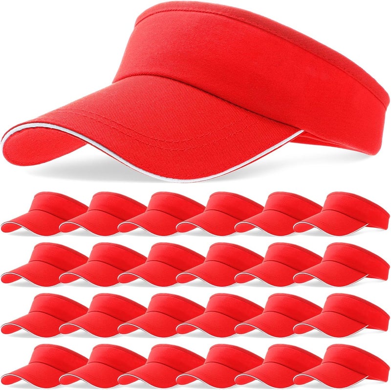 Bonuci 24 Pcs Visor Bulk for Women Sun Hat Visors Hats Sports UV Protection Visor Hat for Men Tennis Baseball Golf Caps Bulk - Image 1